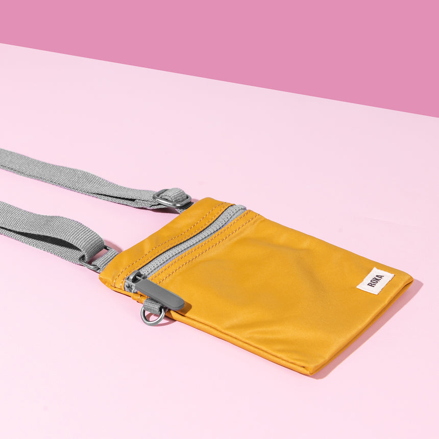 Roka London Chelsea Crossbody Phone Bag, Corn(Recycled Nylon)