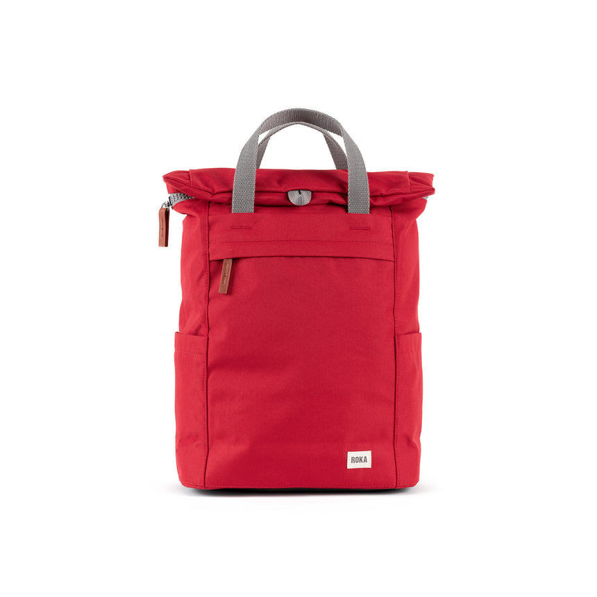 Roka London Finchley Sustainable Canvas Rucksack, Mars Red