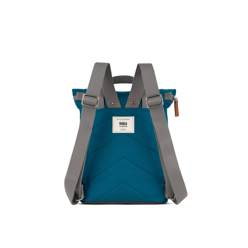 Roka London Finchley Small Sustainable Canvas Rucksack, Sapphire