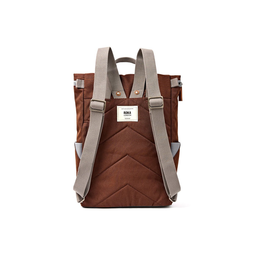 Roka London Finchley Sustainable Canvas Rucksack, Chocolate