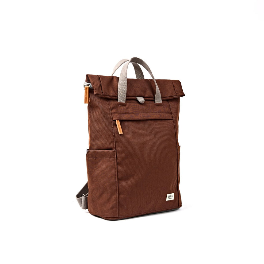 Roka London Finchley Sustainable Canvas Rucksack, Chocolate