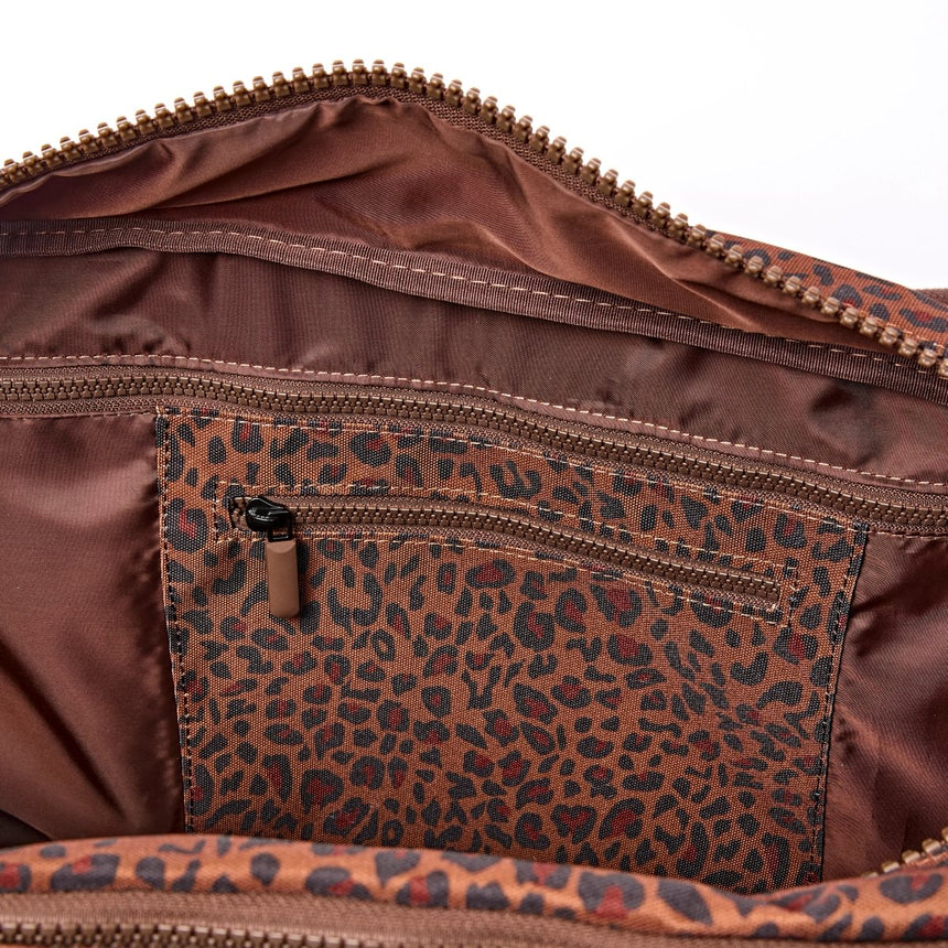 Roka London Gatwick Medium Duffel Bag, Mini Leopard (Recycled Canvas)