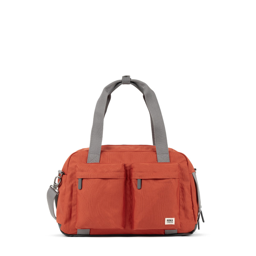 Roka London Gatwick Small Duffel Bag, Rooibos (Recycled Canvas)