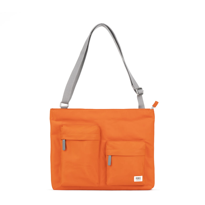 Roka London Moorgate M Tote Bag, Burnt orange (Recycled Nylon )
