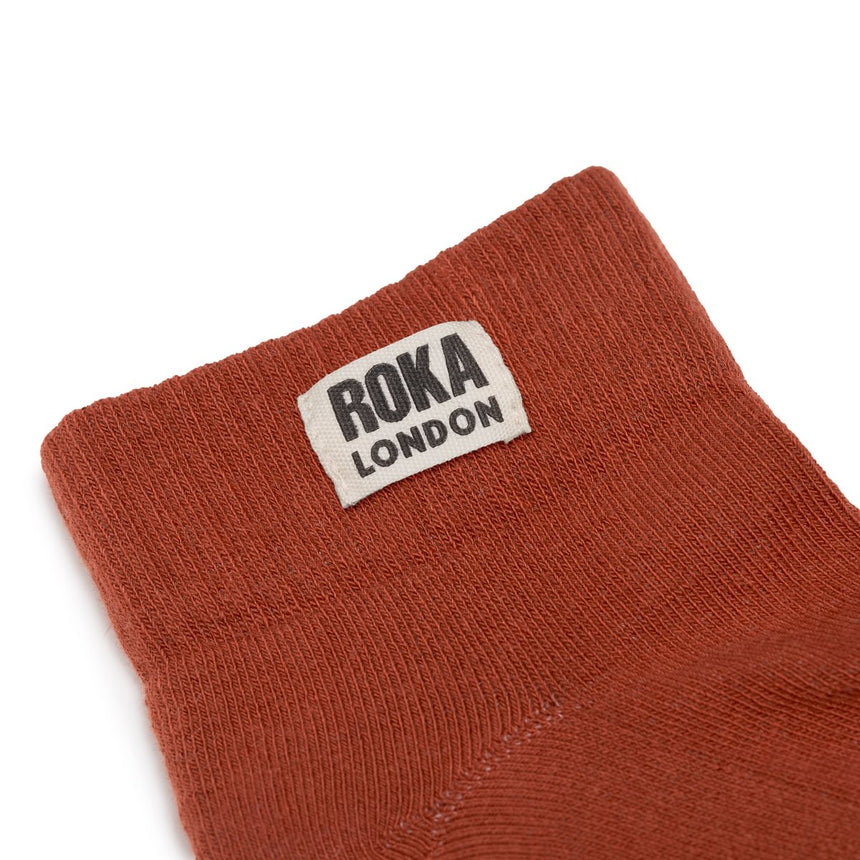 Roka London Wembley Organic Cotton Ankle Socks, Bran