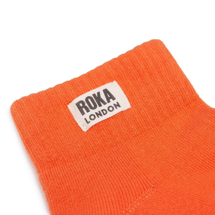 Roka London Wembley Organic Cotton Ankle Socks, Mandarin