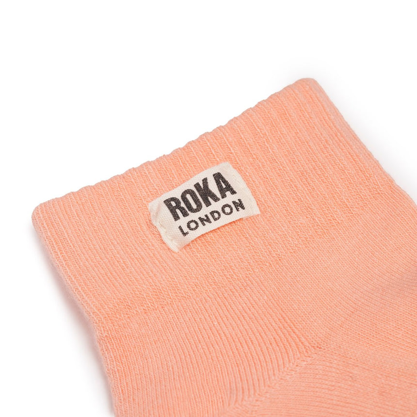 Roka London Wembley Organic Cotton Ankle Socks, Nougat