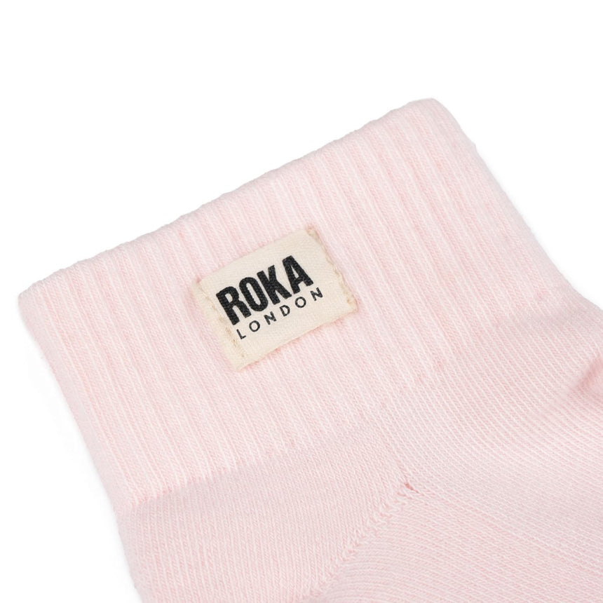 Roka London Wembley Organic Cotton Ankle Socks, Transcendent Pink