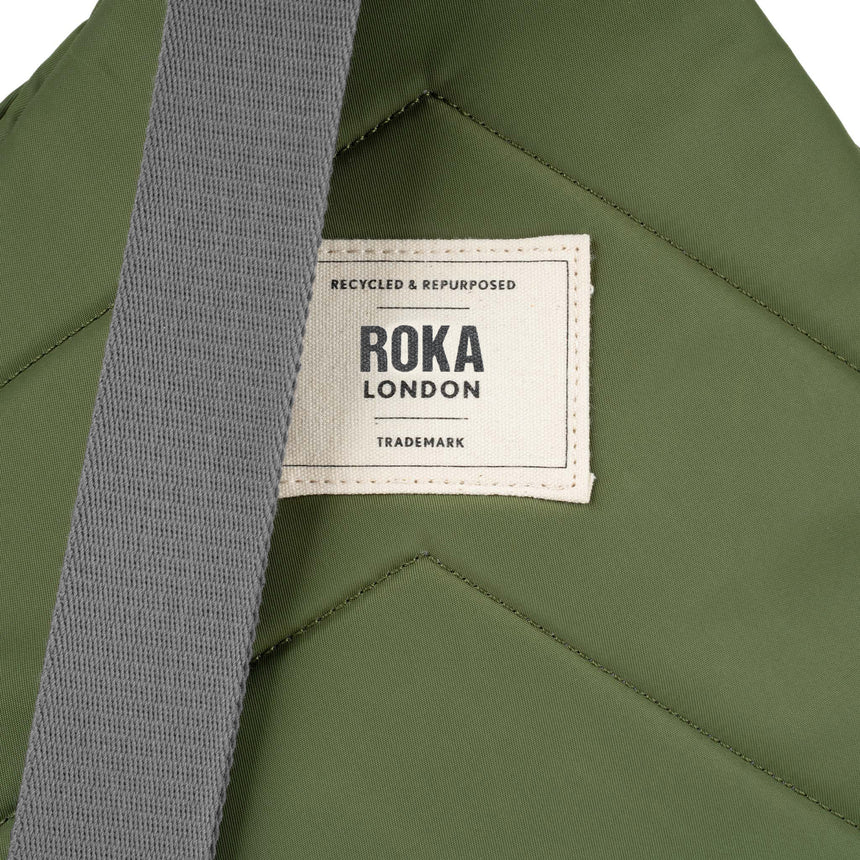 Roka London Willesden B Large Crossbody Bag, Avocado (Recycled Nylon)