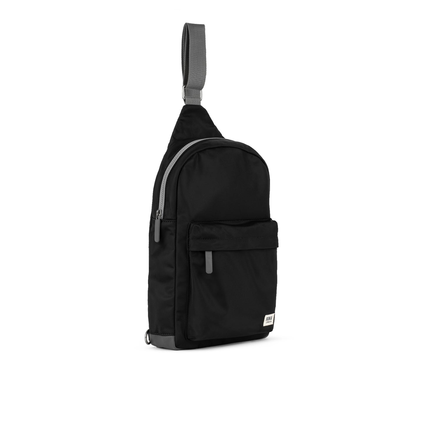 Roka London Willesden B XL Crossbody Bag, Black(Recycled Nylon)