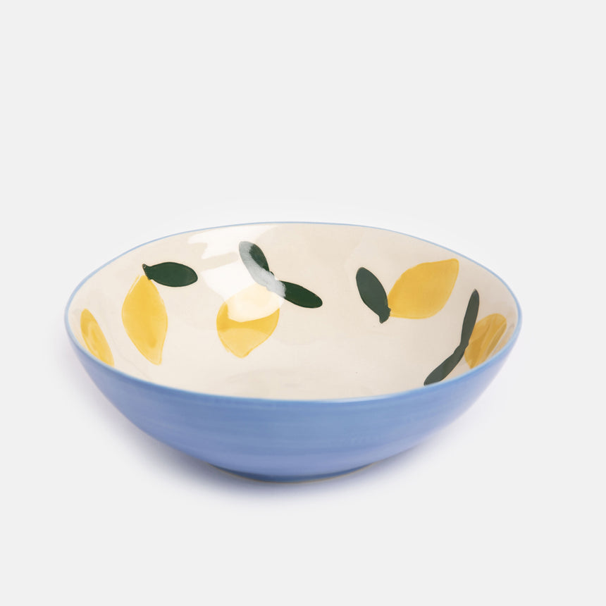 Caroline Gardner Lemons Stoneware Shallow Bowl
