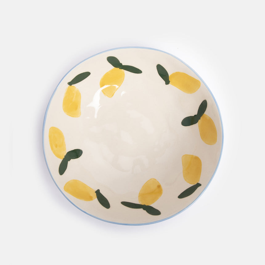 Caroline Gardner Lemons Stoneware Shallow Bowl