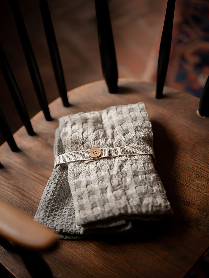 Morgan Wright Luxury Waffle Tea Towel, Slate ( Set Of 2 )