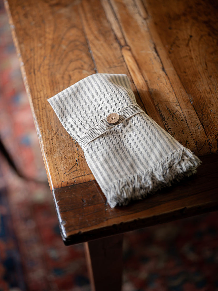 Morgan Wright Manor Stripe Napkin, Navy ( Set Of 4)