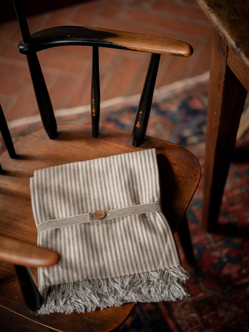 Morgan Wright Manor Stripe Tablecloth, Navy