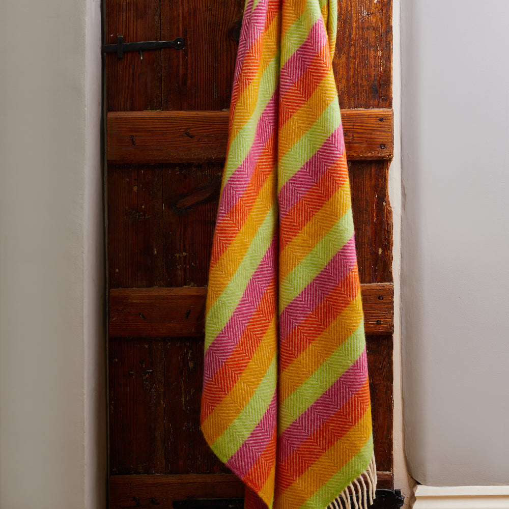 Tweedmill Pure New Wool Throw, Stripe Refresh