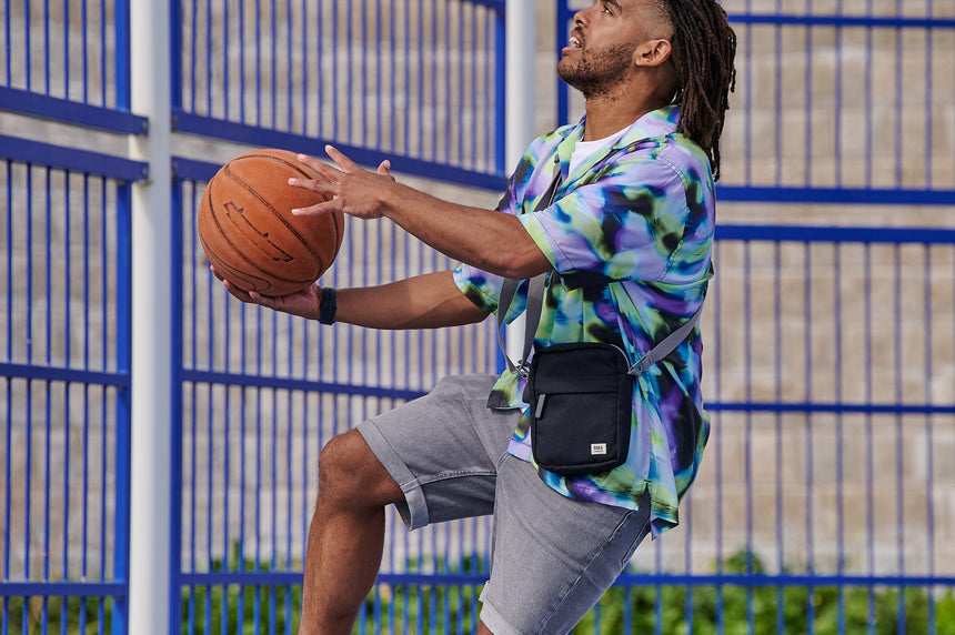 Roka London Bond Crossbody Bag, Black (Recycled  Nylon Ripstop)