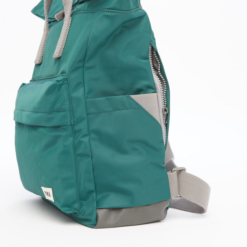 Roka London Canfield B Sustainable Nylon Rucksack, Teal