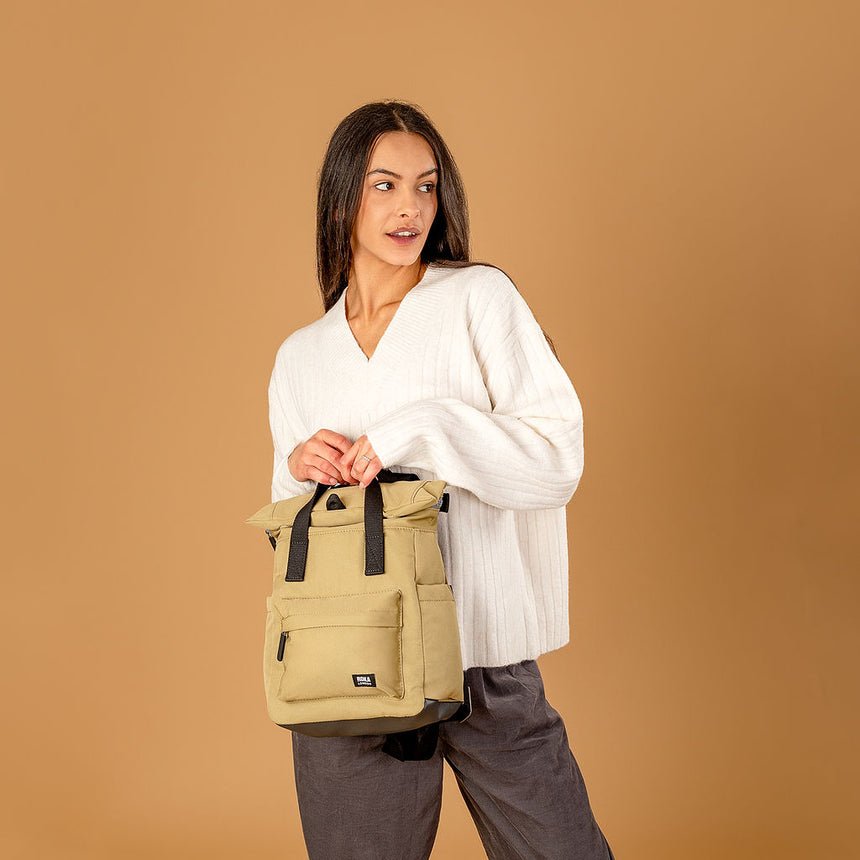 Roka London Black Label, Canfield B Rucksack, Khaki (Sustainable Canvas)