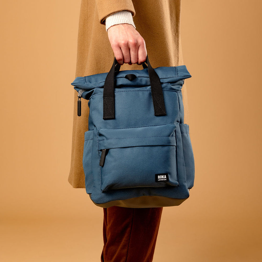 Roka London Black Label, Canfield B Small Rucksack, Pacific (Sustainable Canvas)