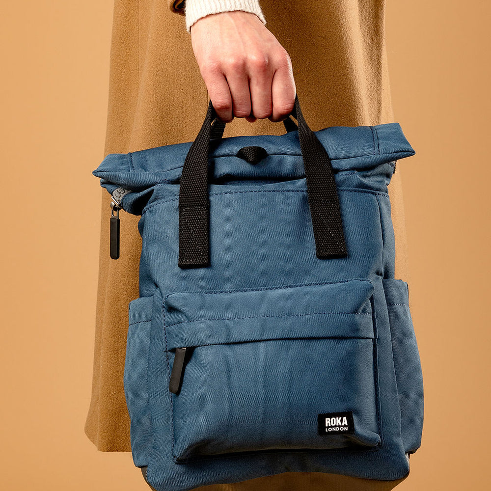 Roka London Black Label, Canfield B Small Rucksack, Pacific (Sustainable Canvas)