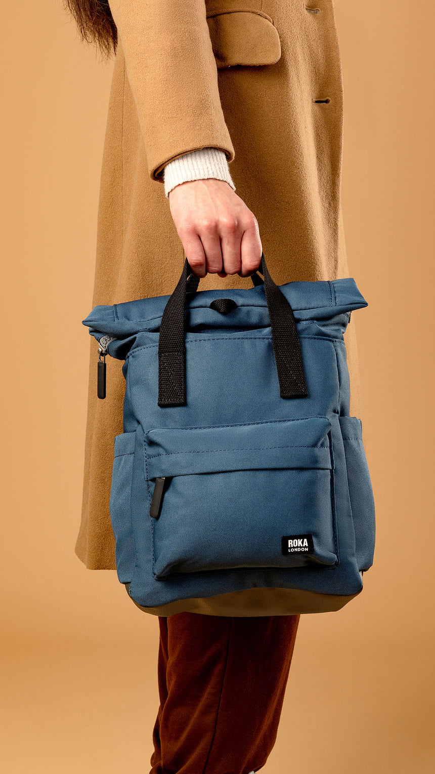 Roka London Black Label, Canfield B Small Rucksack, Pacific (Sustainable Canvas)