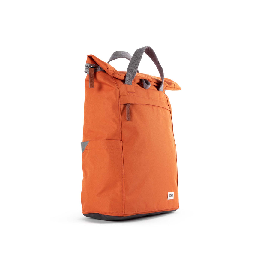 Roka London Finchley Sustainable Canvas Rucksack, Atomic Orange