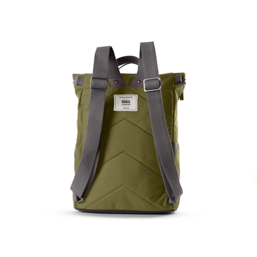 Roka London Finchley Sustainable Canvas Rucksack, Moss