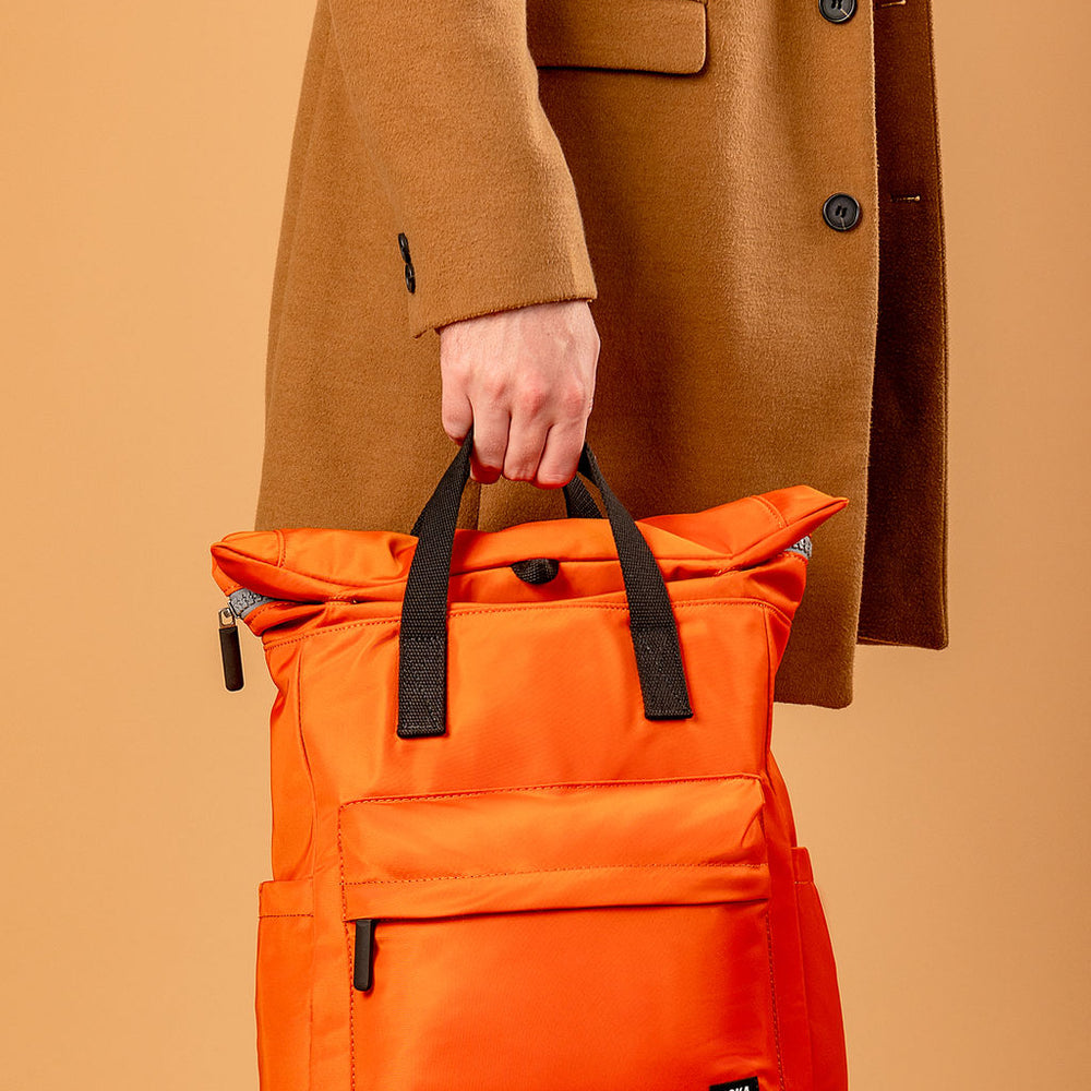 Roka London Black Label, Canfield B Medium Rucksack, Burnt Orange (Sustainable Nylon)