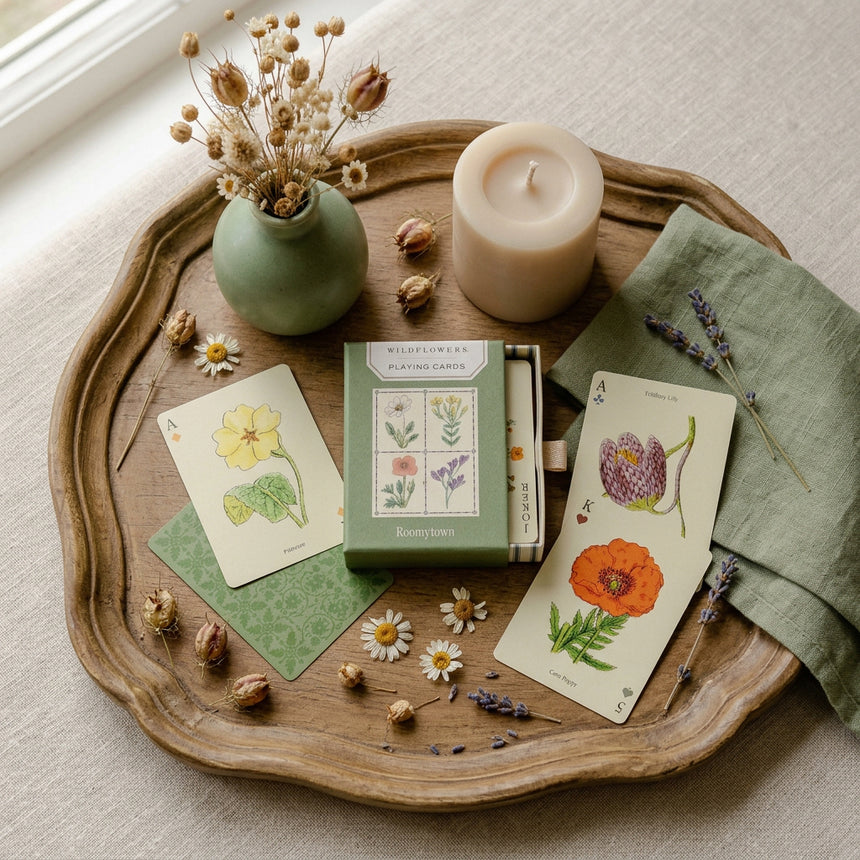 Roomytown Single Playing Card Deck, Wildflowers