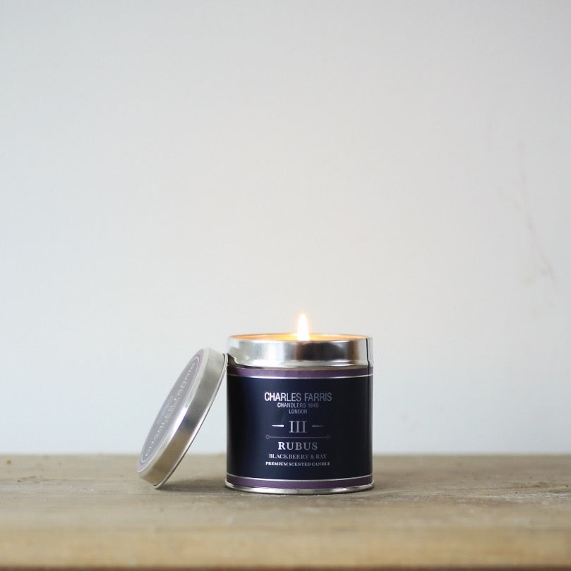 Charles Farris Rubus Scented Tin Candle, Blackberry and Bay