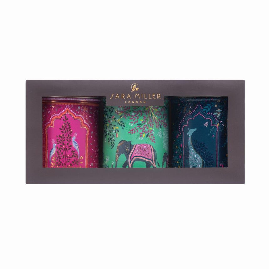 Sara Miller Round Storage Canisters India, Set of 3
