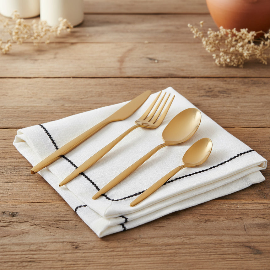 Style Sisters Gold Cutlery Set (16 Pieces)