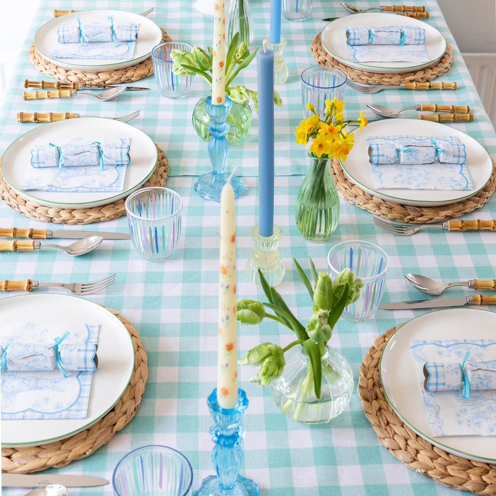 Talking Tables Bon Appetit Gingham Cotton Tablecloth, Mint