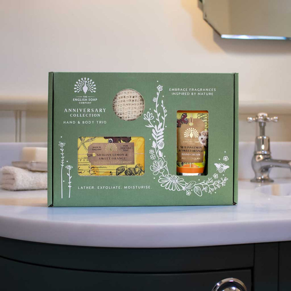 The English Soap Company Anniversary, Sicilian Lemon & Sweet Orange Soap & Hand Cream Gift Set