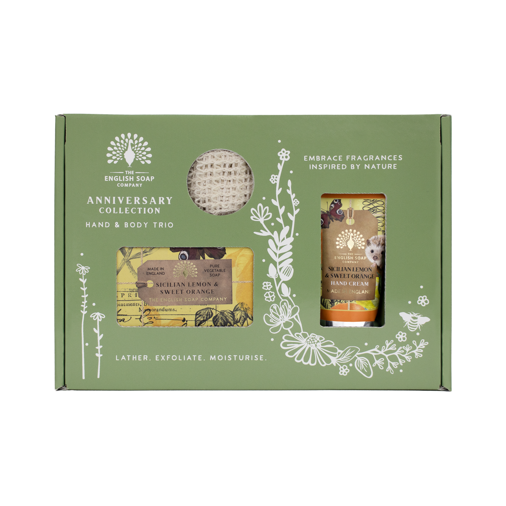 The English Soap Company Anniversary, Sicilian Lemon & Sweet Orange Soap & Hand Cream Gift Set