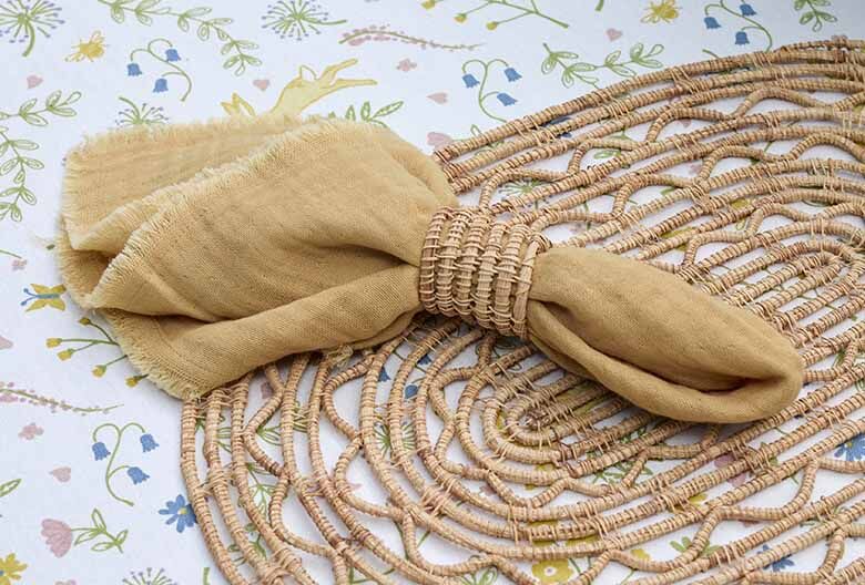 Walton & Co Soft Weave Cotton Napkins, Saffron (Set Of 2)