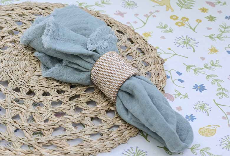 Walton & Co Soft Weave Cotton Napkins, Sky (Set Of 2)