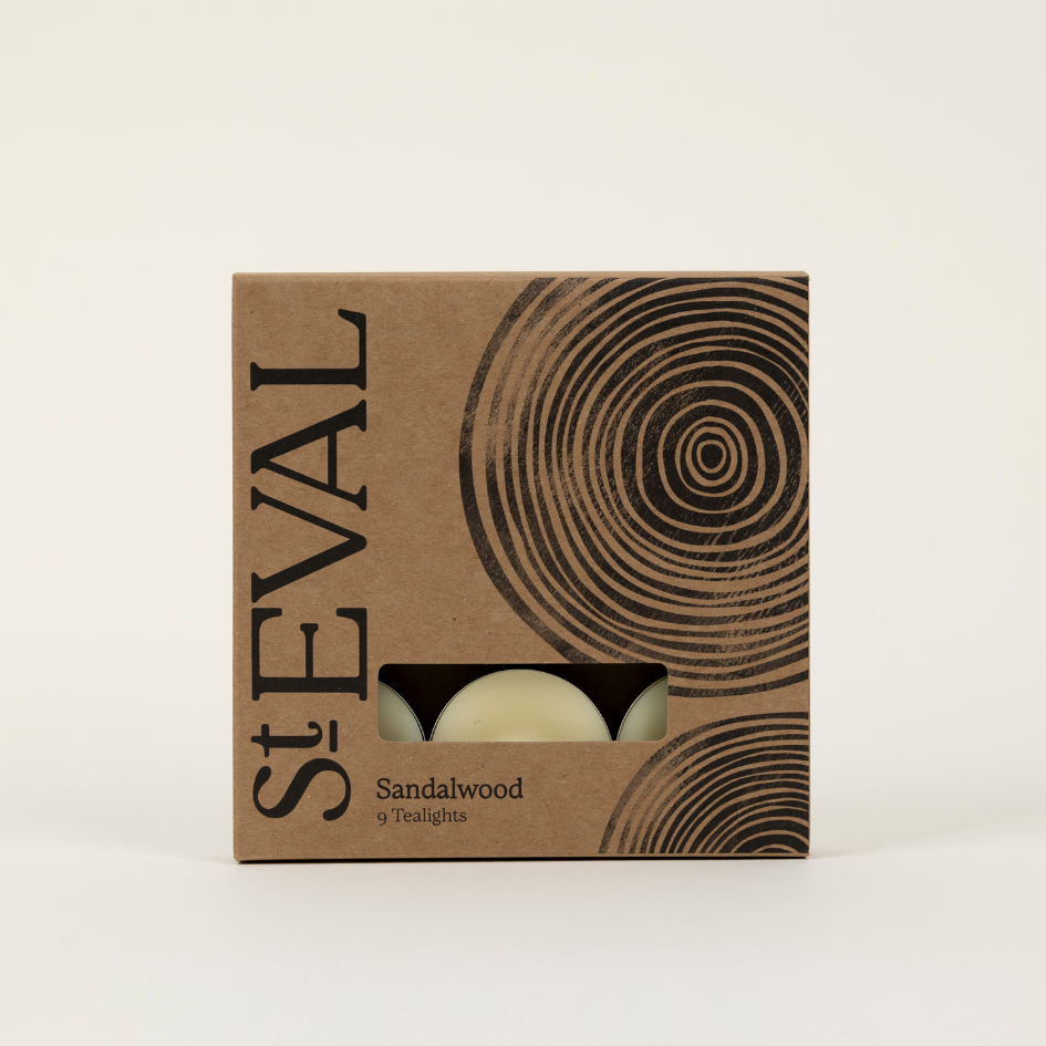 St Eval Sandalwood Scented Tealights, (Set Of 9)