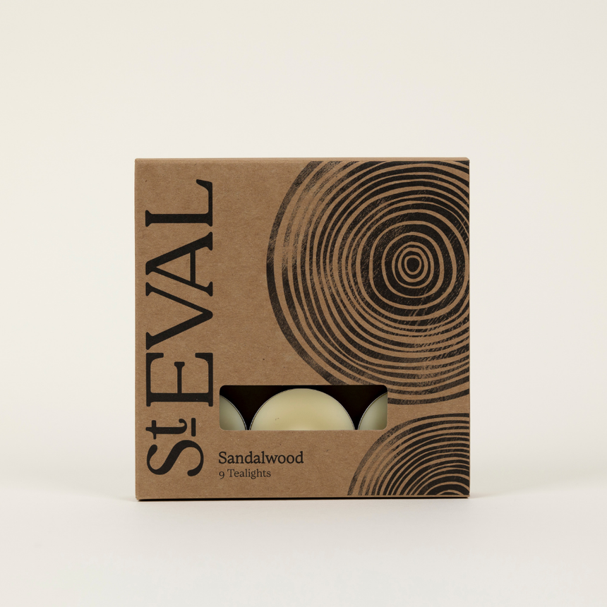 St Eval Sandalwood Scented Tealights, (Set Of 9)