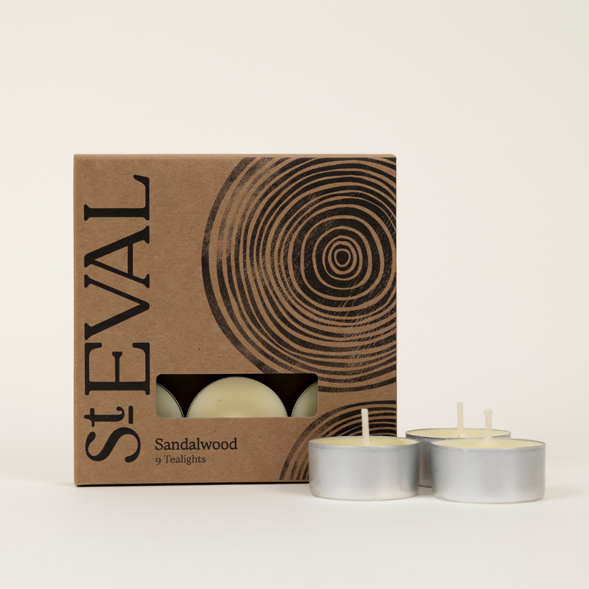 St Eval Sandalwood Scented Tealights, (Set Of 9)