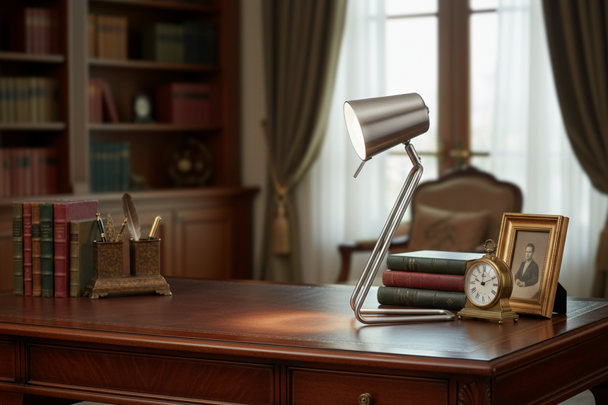 Leitmotiv Z Table Lamp, Silver