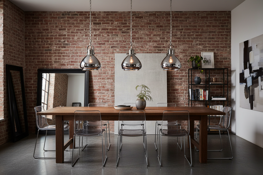 Vista Smoked Glass Pendant, Satin Nickel Finish