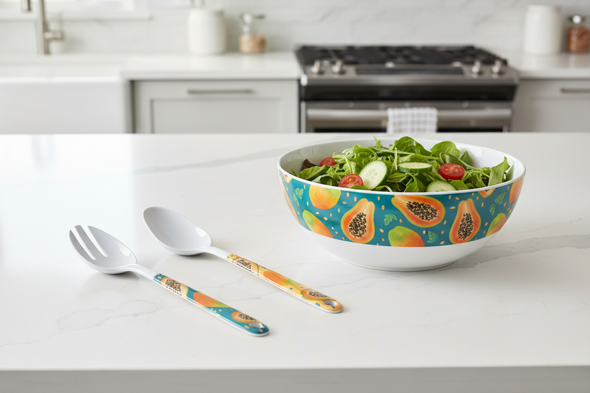 Papaya Bliss Melamine Salad Servers
