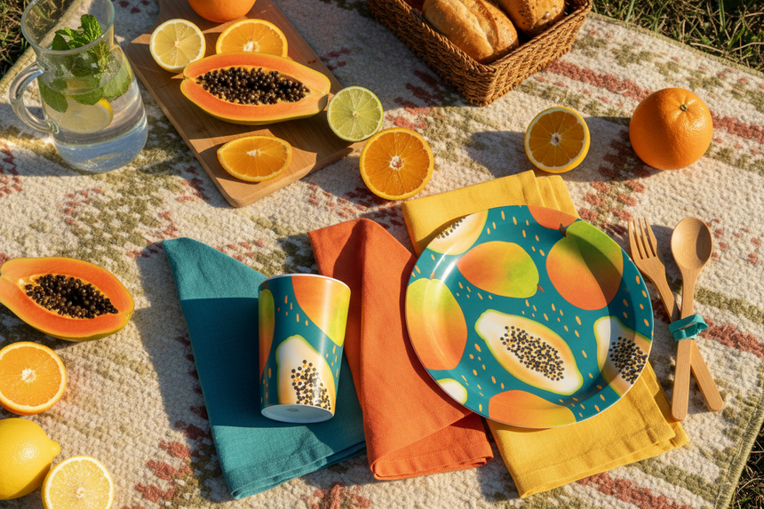 Papaya Bliss Melamine Picnic Beaker