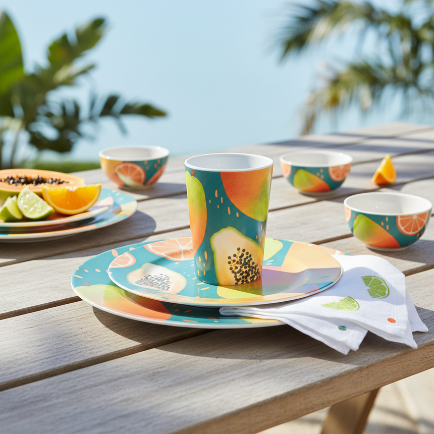 Papaya Bliss Melamine Picnic Beaker