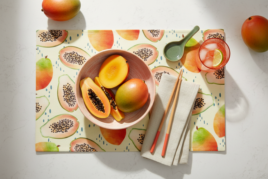 Papaya Bliss Vinyl Placemats ( Set Of 2 )