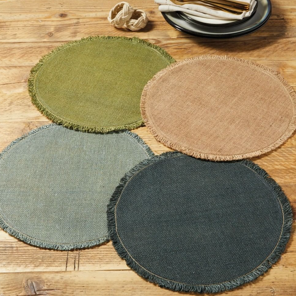 Walton & Co Circular Jute Placemat, Natural  (Set Of 4)