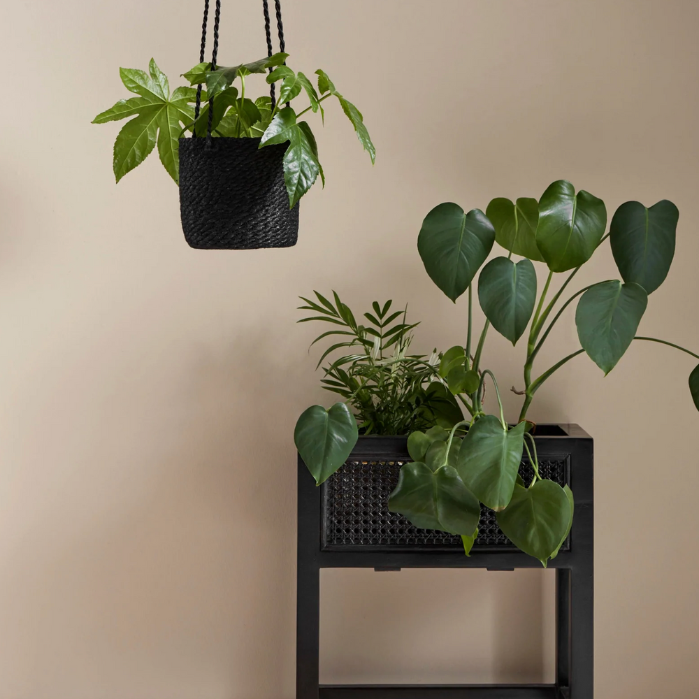 Nordal Jute Hanging Basket, Black