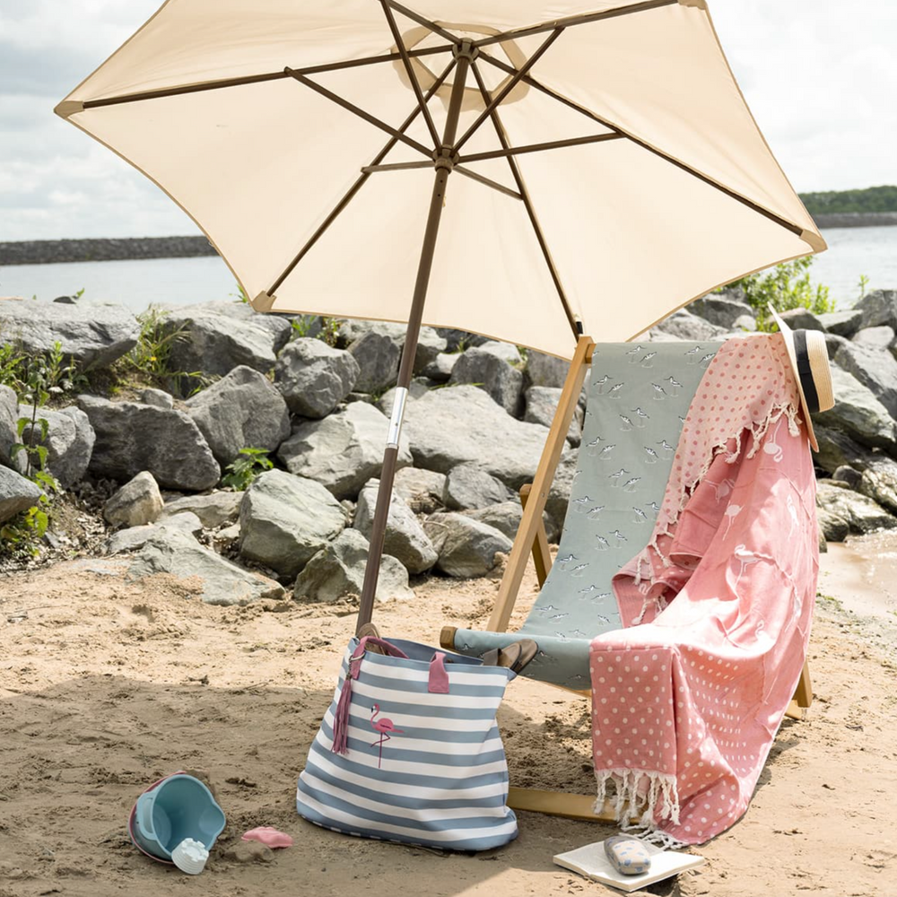 Sophie Allport Cotton Hammam Beach Towel/ Blanket, Flamingo